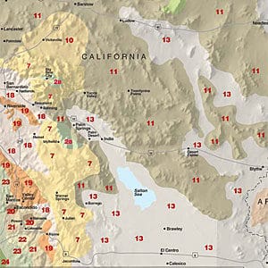 southern california desert map