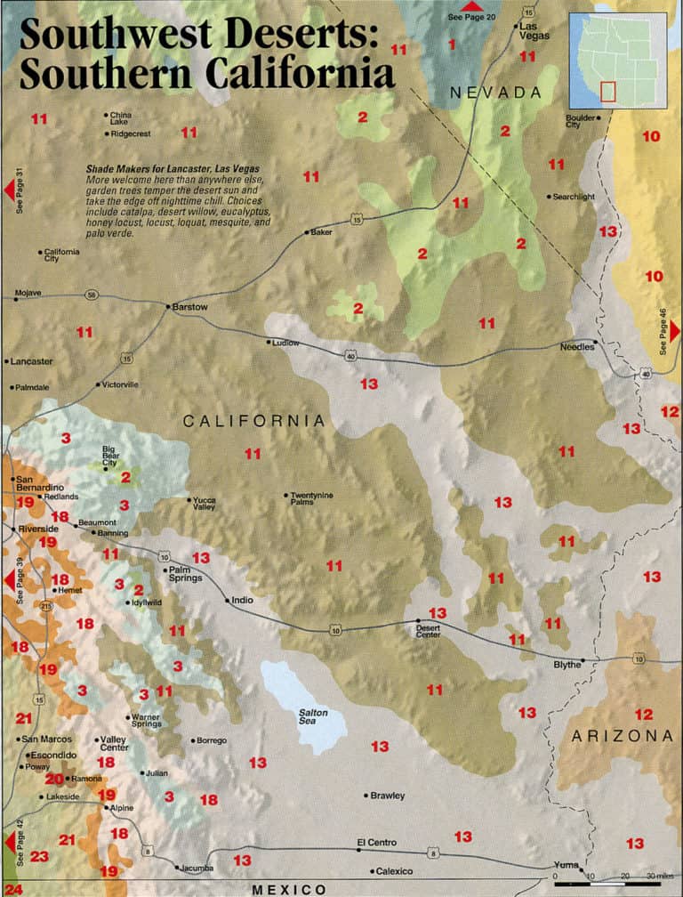 southwest deserts southern california map
