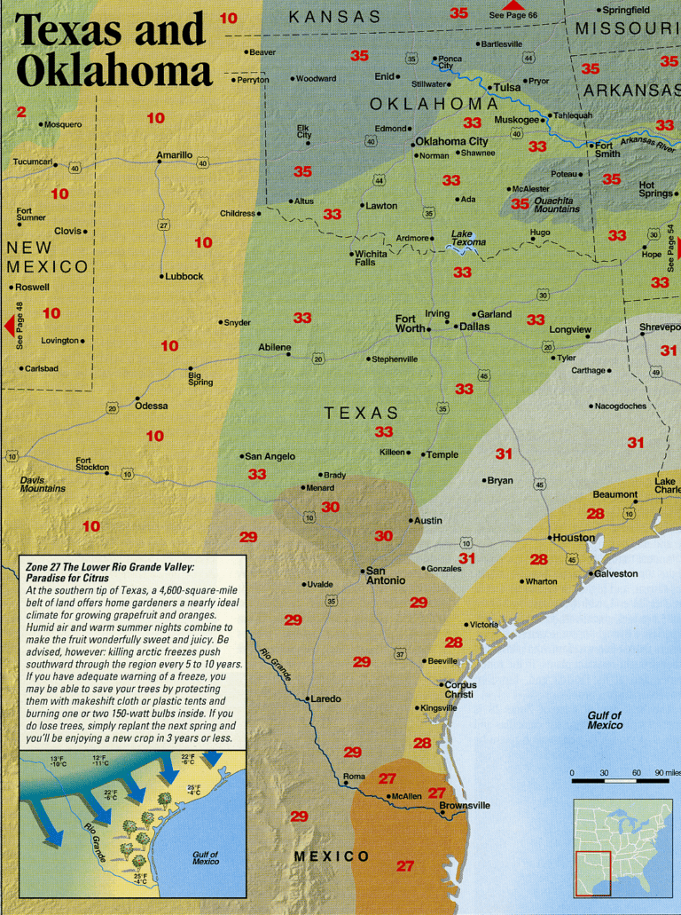 map of Sunset zones in Texas and Oklahoma